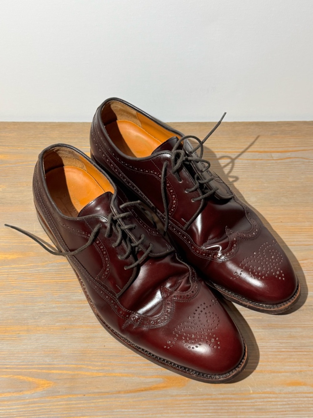 Men's Burgundy Crosby Square leather Wingtip Oxford Style 11.5